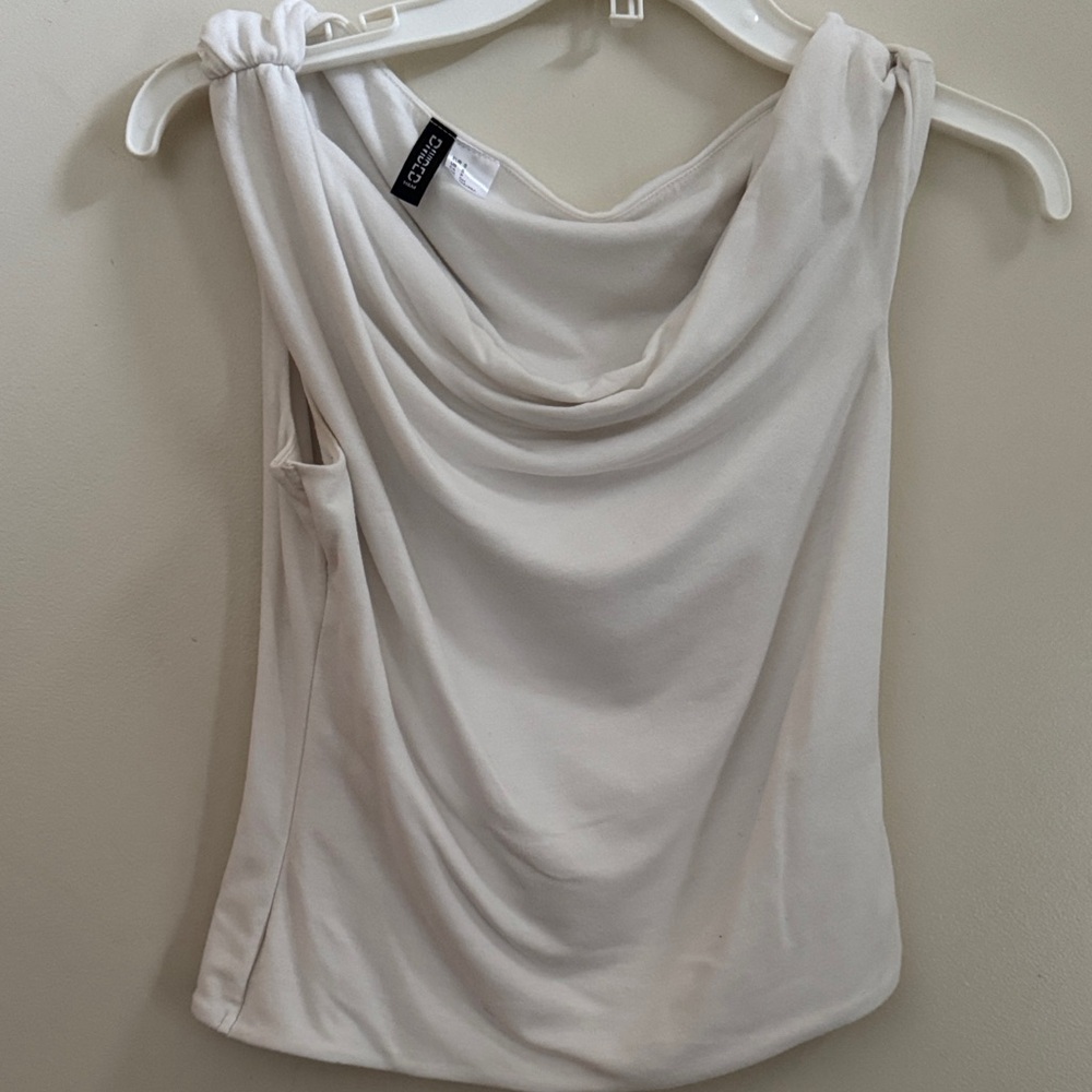 H&M Cream Draped Women's Blouse